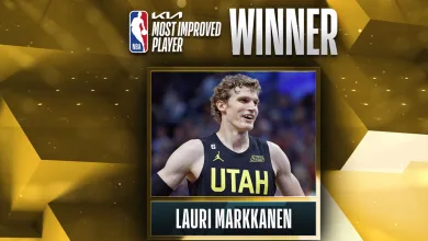 Lauri Markkanen of the Utah Jazz is the 2022-23 Kia NBA Most Improved Player.
